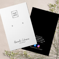 BLACK PLAIN SIGNATURE EARRING JEWELRY LOGO