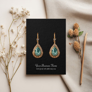 Black Plain Simple Custom Earring Card