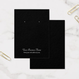Black Plain Simple Custom Earring Card