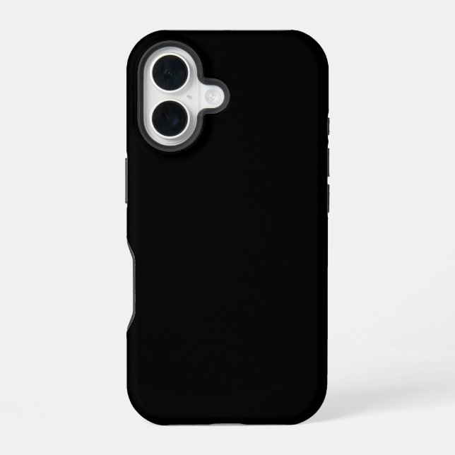 Black Plain solid colour  iPhone 16 Case (Back)