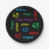Black Plates, 65th Birthday Party, Repeating Names