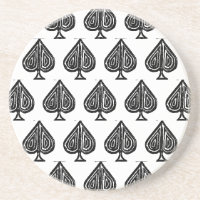 Black Playing Card Symbol Spades Shape Lino Cut