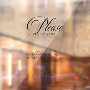 Black Please Take A Favour Transparent Decal Sign
