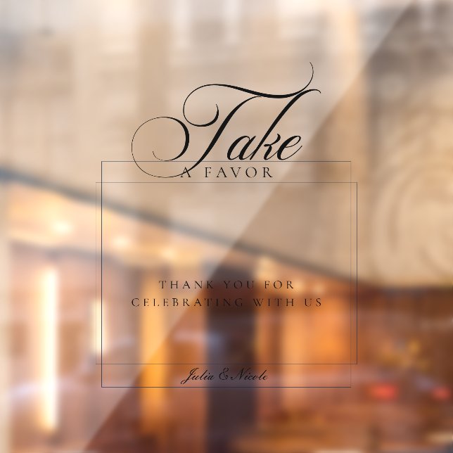 Black Please Take A Favour Transparent Decal Sign (Sheet 2)