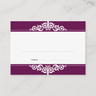 Black plum Victorian wedding guest escort card