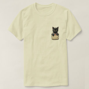 Black Pocket Cat T-Shirt