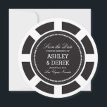 Black Poker Chip Wedding Save the Date<br><div class="desc">All photography is displayed as a sample only and is not for resale. This product is only intended to be purchased once sample photos are replaced with your own images.</div>