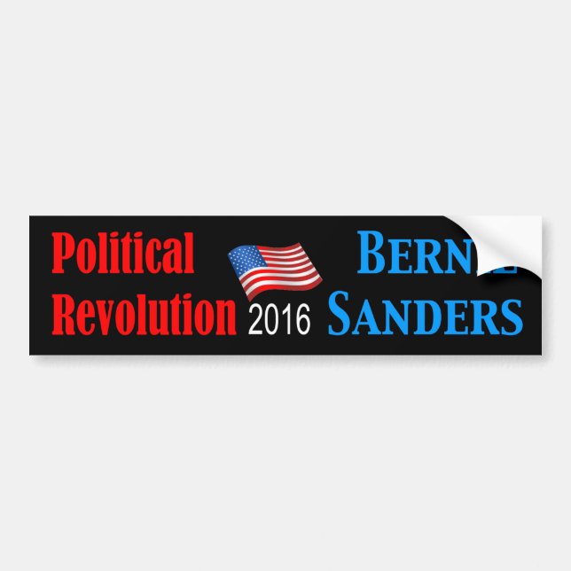 Black Political Rev.Bernie Bumper Sticker (Front)
