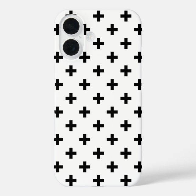 Black polka crosses on white Case-Mate iPhone case (Back)