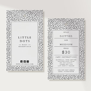 Black Polka Dot Baby Clothing Price Tag Hang Tag