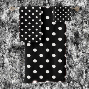 Black Polka Dot Bath Towel Set