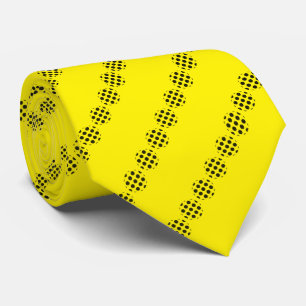 Black Polka Dot Circles Pattern On Yellow Colour Tie