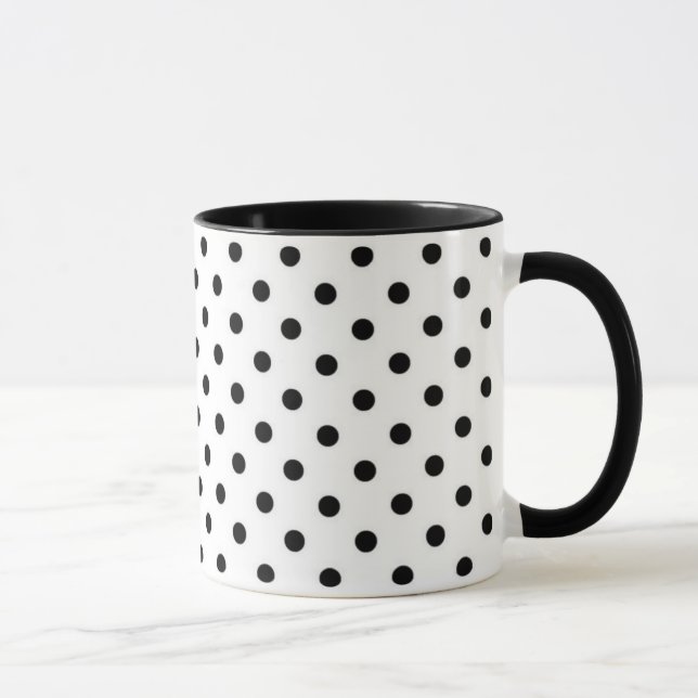 Black Polka Dot Customisable Background Colour Mug (Right)