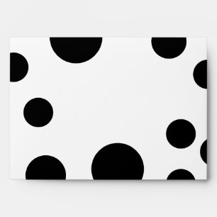 Black polka dot envelope
