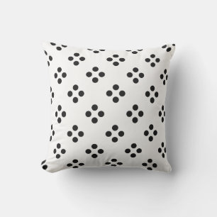 Black Polka Dot Geometric Pattern White Gift Decor Cushion