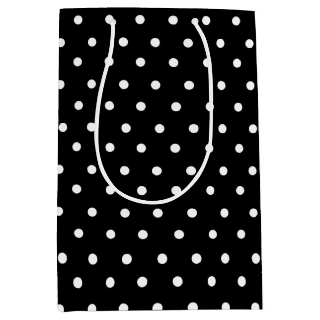 Black Polka Dot Medium Gift Bag (Front)