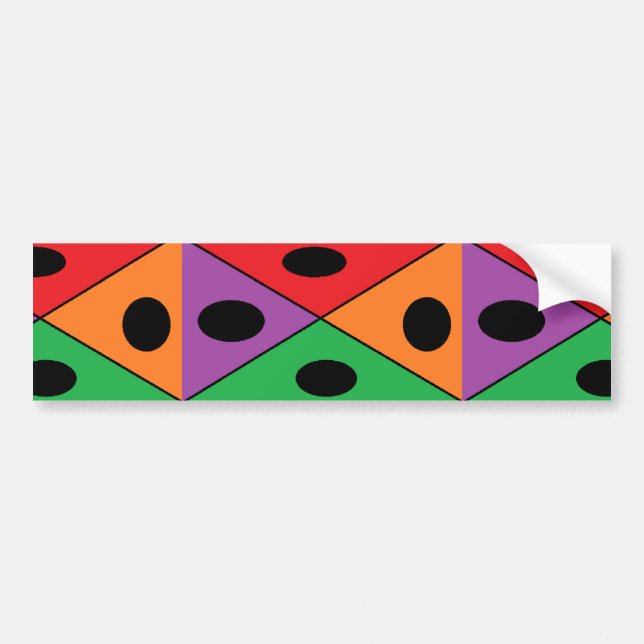 Black polka dot pattern bumper sticker (Front)