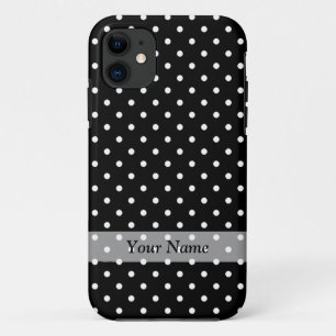 Black  polka dot pattern Case-Mate iPhone case