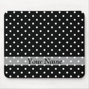 Black  polka dot pattern mouse pad