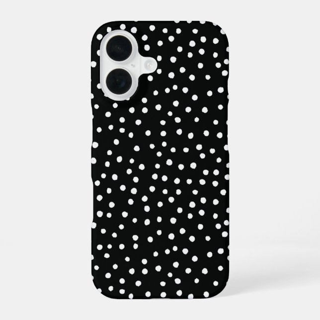 Black Polka Dot Pattern Phone Case (Back)