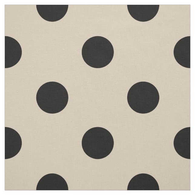 Black Polka Dot Pattern - Tan Fabric (Swatch)