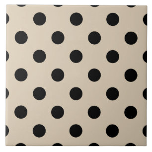 Black Polka Dot Pattern - Tan Tile