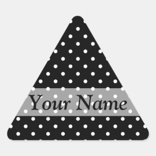 Black polka dot pattern triangle sticker