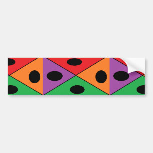 Black polka dot patterned bumper sticker