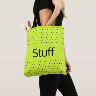 Black Polka Dot Patterned Tote Bag