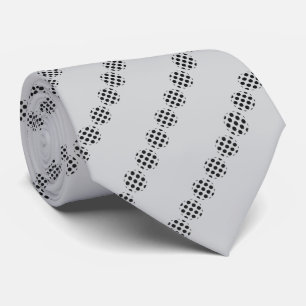 Black Polka Dot Screen Circles Pattern On Grey Tie
