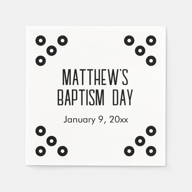 Black Polka-dot Special Event Napkin (Front)
