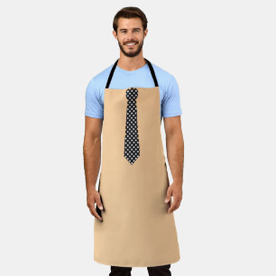 Black Polka Dot Tie Peach Novelty  Apron