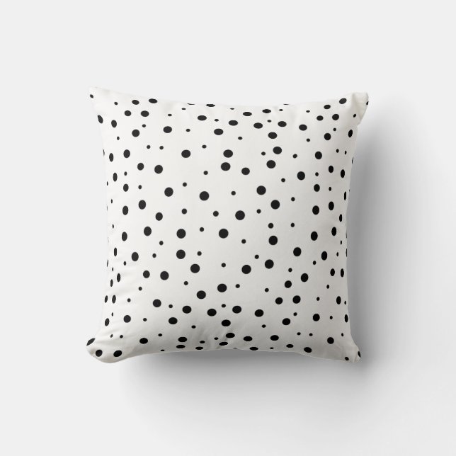 Black Polka Dots (Add 2nd Colour) Cushion (Front)