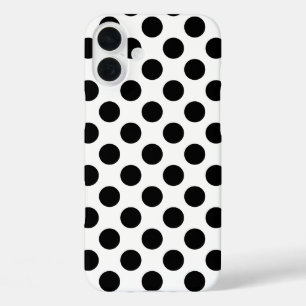 Black Polka Dots iPhone 16 Plus Case