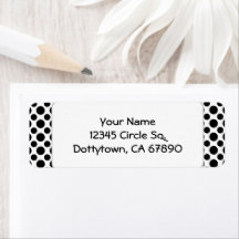 Black Polka Dots Custom Return Address Label