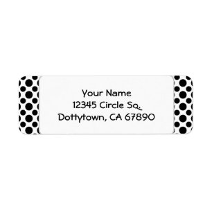 Black Polka Dots Custom Return Address Label