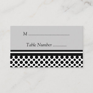 Black Polka Dots Custom Table Cards