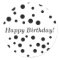 Black Polka Dots Happy Birthday Stickers