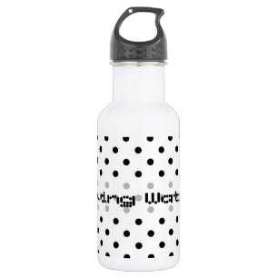 black polka dots in white background 532 ml water bottle