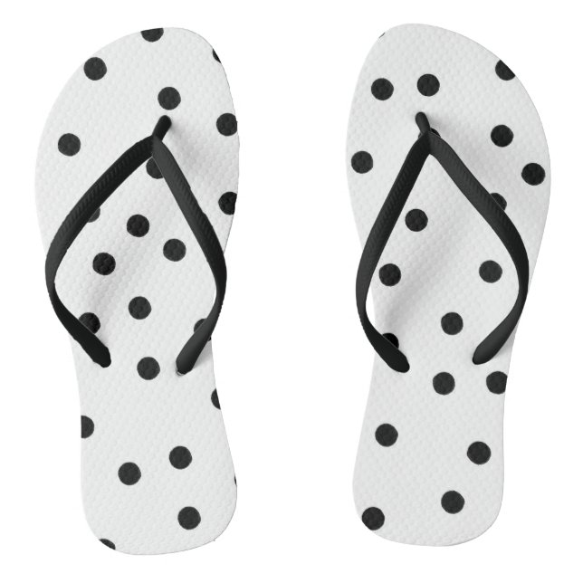 BLACK POLKA DOTS JANDALS (Footbed)