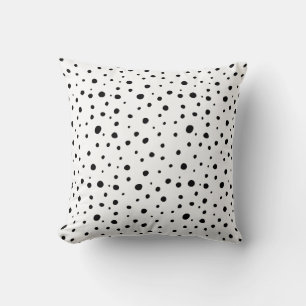 Black Polka Dots Minimal Abstract Modern Cushion