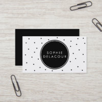 Black Polka Dots | Modern Business Card