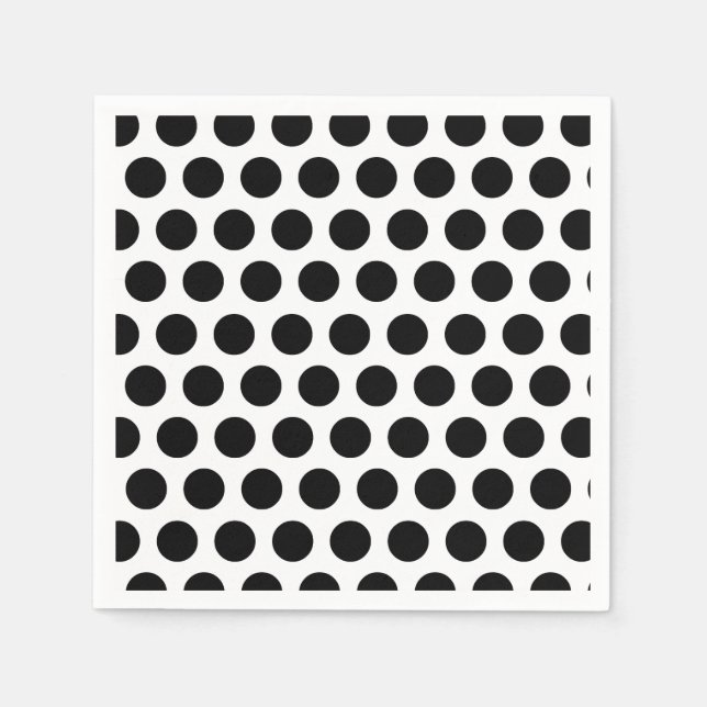 Black Polka Dots Napkin (Front)
