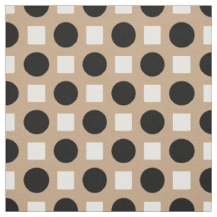 Black polka dots on beige fabric