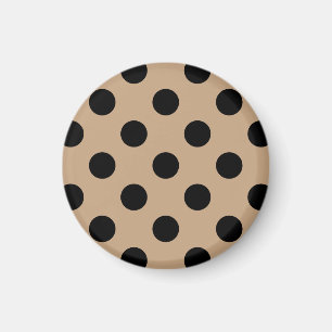 Black polka dots on beige magnet