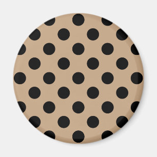Black polka dots on beige magnet