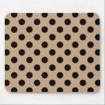 Black polka dots on beige mouse pad<br><div class="desc">Black polka dots on beige</div>