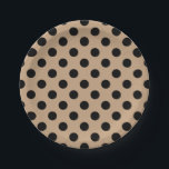 Black polka dots on beige paper plate<br><div class="desc">Black polka dots on beige</div>