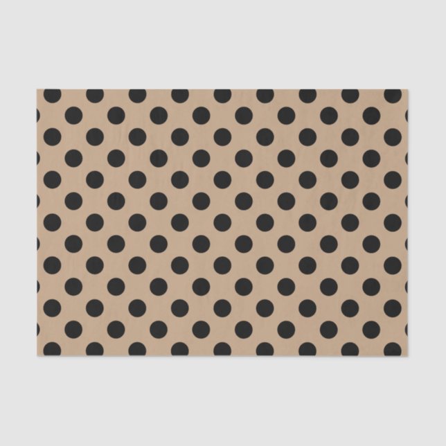 Black polka dots on beige tissue paper (Front)
