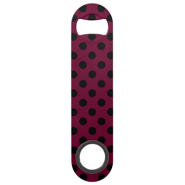 Black polka dots on burgundy (Front)